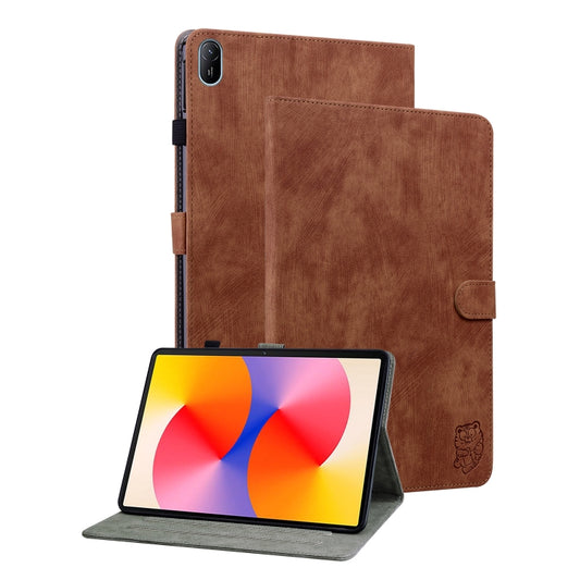 For Huawei MatePad SE 11 2024 Tiger Pattern Flip Leather Tablet Case(Brown) - Huawei by buy2fix | Online Shopping UK | buy2fix