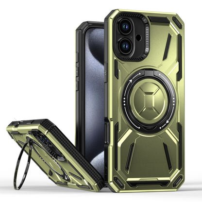 For iPhone 16 Plus Armor II Series MagSafe Magnetic Holder Phone Case(Army Green) - iPhone 16 Plus Cases by buy2fix | Online Shopping UK | buy2fix