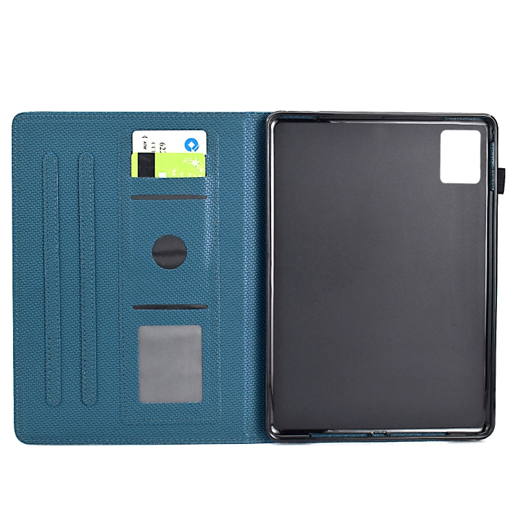 For Lenovo Tab M11 / Xiaoxin Pad 2024 Solid Color Fiber Texture Smart Tablet Leather Case(Royal Blue) - Lenovo by buy2fix | Online Shopping UK | buy2fix