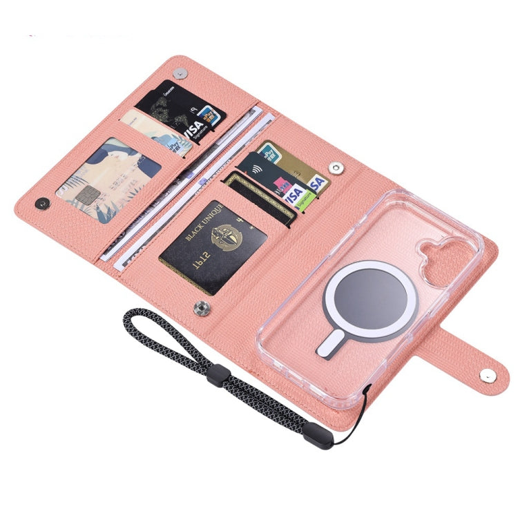 For iPhone 15 Pro ViLi GHA-C Series RFID MagSafe Magnetic Flip Leather Phone Case(Pink) - iPhone 15 Pro Cases by ViLi | Online Shopping UK | buy2fix