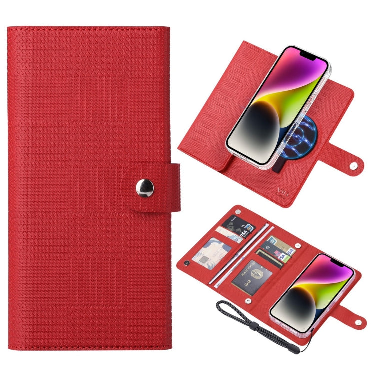 For iPhone 14 ViLi GHA-C Series RFID MagSafe Magnetic Flip Leather Phone Case(Red) - iPhone 14 Cases by ViLi | Online Shopping UK | buy2fix