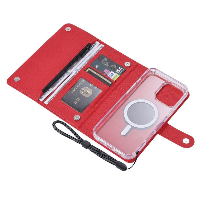 For iPhone 16 ViLi GHB-C Series RFID MagSafe Magnetic Flip Leather Phone Case(Red) - iPhone 16 Cases by ViLi | Online Shopping UK | buy2fix