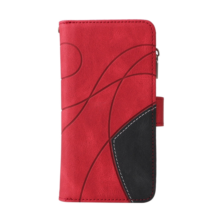 For Redmi K70 Dual-color 9 Card Slots Zipper Wallet Leather Phone Case(Red) - K70 Cases by buy2fix | Online Shopping UK | buy2fix