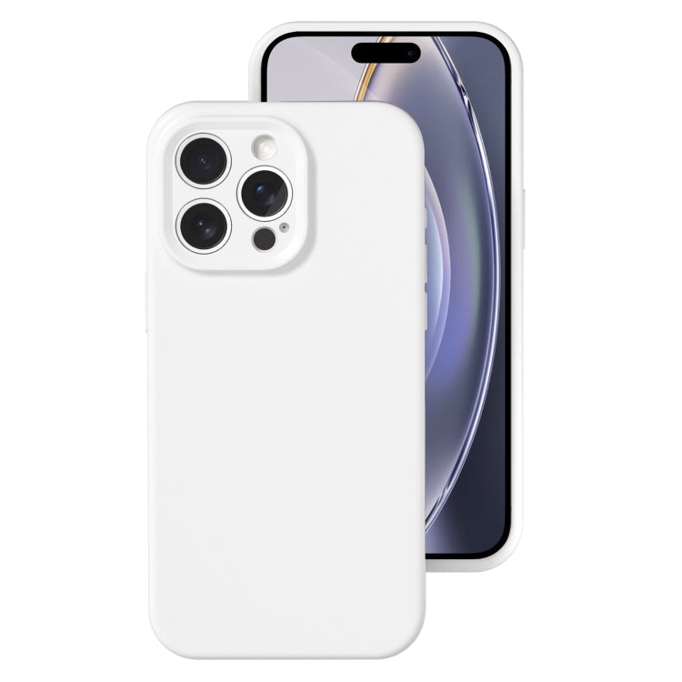 For iPhone 16 Pro Max Precise Hole Liquid Silicone Jelly Color Full Coverage Phone Case(White) - iPhone 16 Pro Max Cases by buy2fix | Online Shopping UK | buy2fix