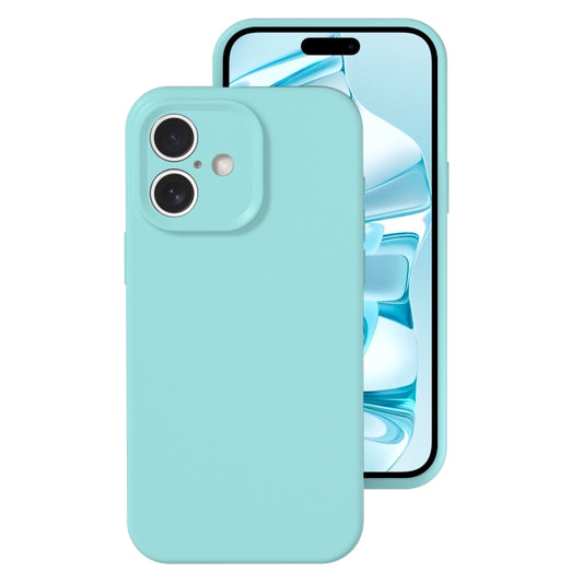 For iPhone 16 Plus Precise Hole Liquid Silicone Jelly Color Full Coverage Phone Case(Glacier Blue) - iPhone 16 Plus Cases by buy2fix | Online Shopping UK | buy2fix