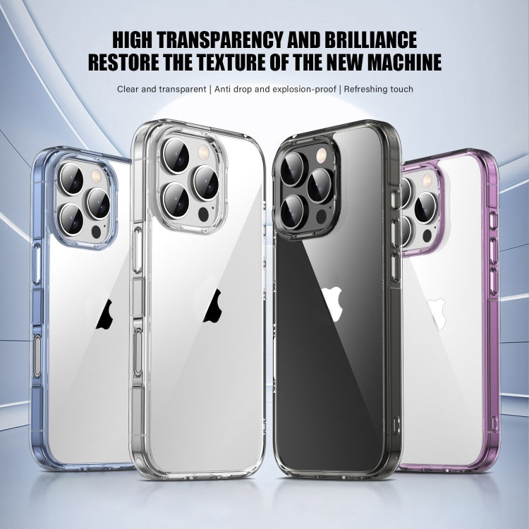 For iPhone 16 PC Hybrid TPU Full Coverage Shockproof Phone Case(Transparent Blue) - iPhone 16 Cases by buy2fix | Online Shopping UK | buy2fix