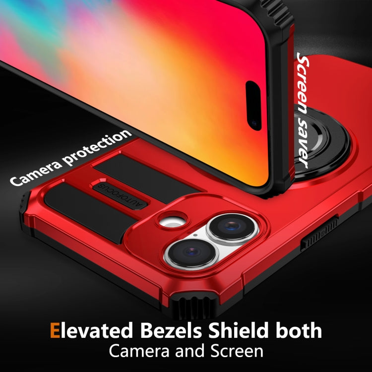 For iPhone 16 Plus Rotating Magnetic Holder Phone Case(Red) - iPhone 16 Plus Cases by buy2fix | Online Shopping UK | buy2fix