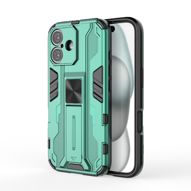 For iPhone 16 Supersonic PC + TPU Holder Phone Case(Green) - iPhone 16 Cases by buy2fix | Online Shopping UK | buy2fix