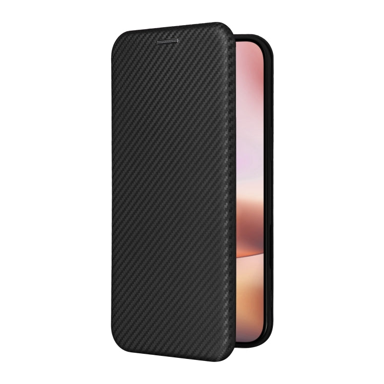 For iPhone 16 Plus Carbon Fiber Texture Flip Leather Phone Case(Black) - iPhone 16 Plus Cases by buy2fix | Online Shopping UK | buy2fix