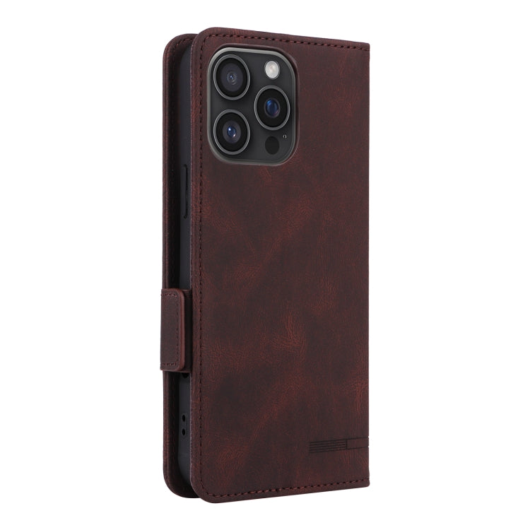 For iPhone 16 Pro Magnetic Clasp Leather Phone Case(Brown) - iPhone 16 Pro Cases by buy2fix | Online Shopping UK | buy2fix