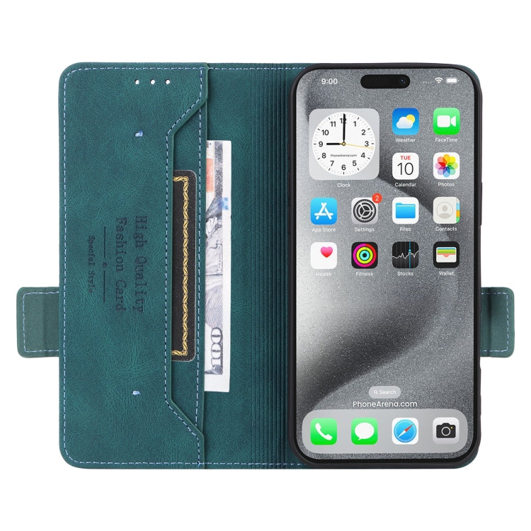 For iPhone 16 Pro Magnetic Clasp Leather Phone Case(Green) - iPhone 16 Pro Cases by buy2fix | Online Shopping UK | buy2fix