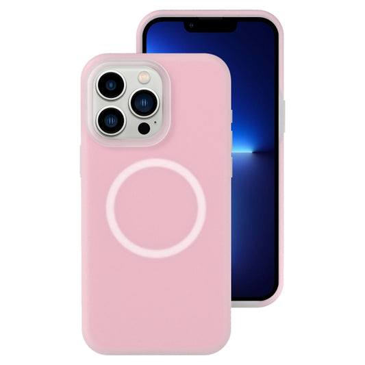 For iPhone 13 Pro Jelly Liquid Silicone MagSafe Magnetic Phone Case(Sand Pink) - iPhone 13 Pro Cases by buy2fix | Online Shopping UK | buy2fix