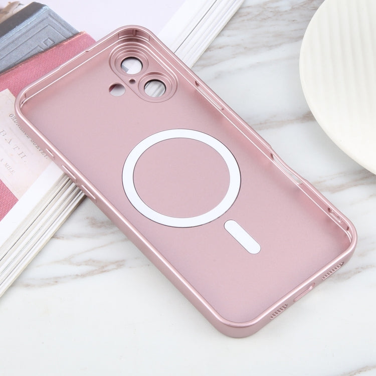 For iPhone 16 Plus Liquid TPU Silicone Solid Color MagSafe Phone Case(Rose Gold) - iPhone 16 Plus Cases by buy2fix | Online Shopping UK | buy2fix