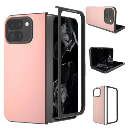 For Google Pixel 9 Pro Fold PU Leather Black Frame Full Coverage Phone Case(Light Pink) - Google Cases by buy2fix | Online Shopping UK | buy2fix