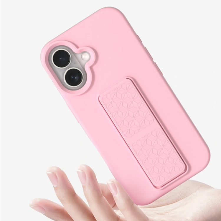 For iPhone 16 Pro Max Liquid Silicone Holder Phone Case(Pink) - iPhone 16 Pro Max Cases by buy2fix | Online Shopping UK | buy2fix