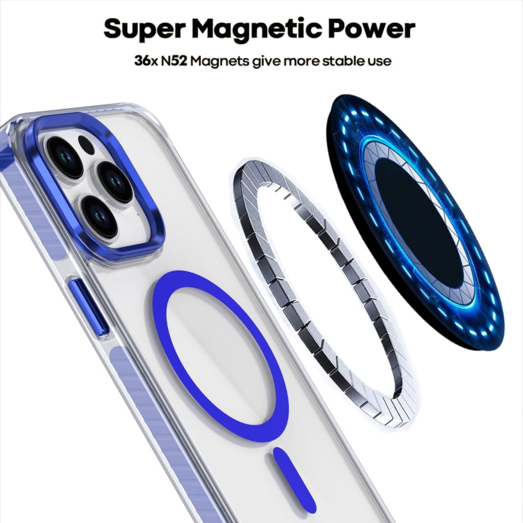 For iPhone 15 Pro Two-color TPU Hybrid PC MagSafe Phone Case(Blue) - iPhone 15 Pro Cases by buy2fix | Online Shopping UK | buy2fix