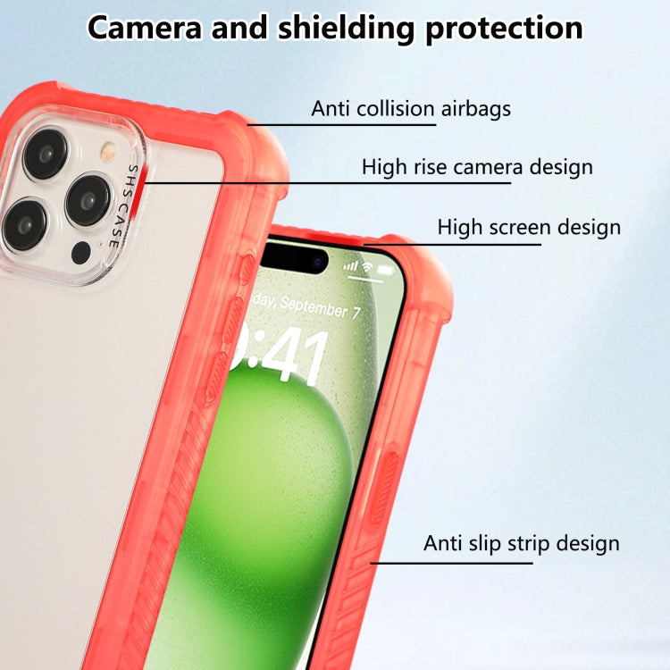 For iPhone 16 Pro Transparent Matte TPU Hybrid PC 3-in-1 Phone Case(Orange) - iPhone 16 Pro Cases by buy2fix | Online Shopping UK | buy2fix