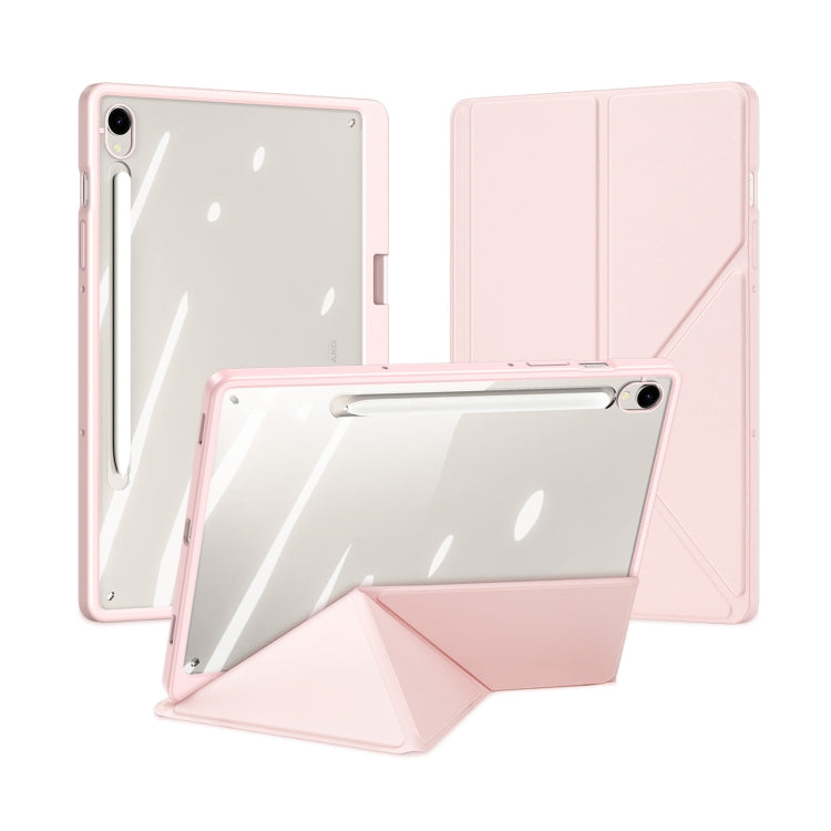 For Samsung Galaxy Tab S9 / S9 FE DUX DUCIS Magi Series Smart Leather Tablet Case(Pink) - Galaxy Tab S9 Cases by DUX DUCIS | Online Shopping UK | buy2fix