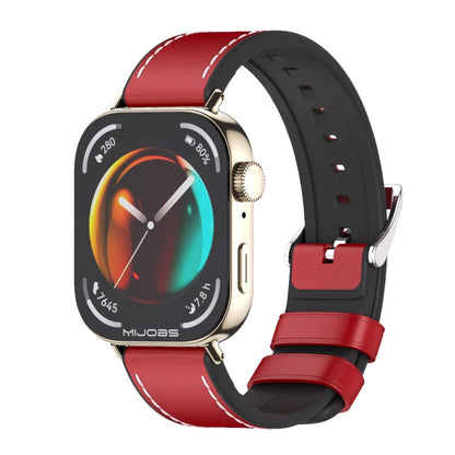 For Huawei Watch Fit3 MIJOBS TPU Leather Watch Band(Red Light Gold) - Watch Bands by MIJOBS | Online Shopping UK | buy2fix