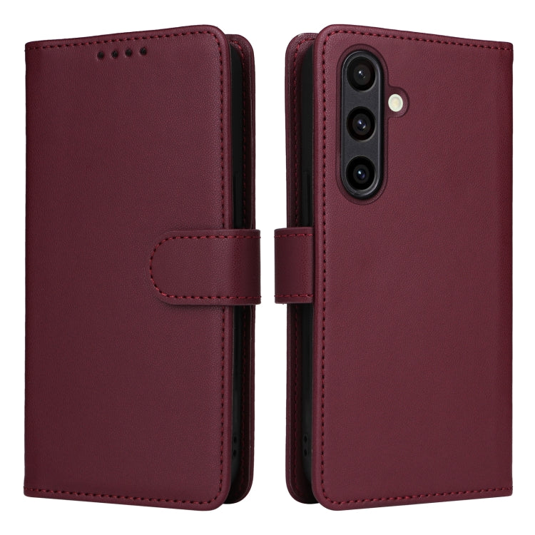 For Samsung Galaxy S24 FE 5G BETOPNICE BN-005 2 in 1 Detachable Imitate Genuine Leather Phone Case(Wine Red) - Galaxy S24 FE 5G Cases by BETOPNICE | Online Shopping UK | buy2fix