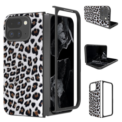 For Google Pixel 9 Pro Fold Black Frame Leopard Full Coverage Phone Case(Silver Leopard) - Google Cases by buy2fix | Online Shopping UK | buy2fix