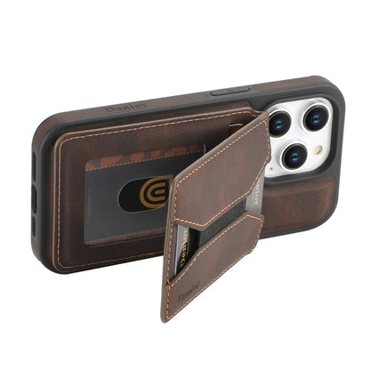 For iPhone 13 Pro Denior D17 Skin Feel MagSafe Detachable Card Slot Phone Case(Brown) - iPhone 13 Pro Cases by Denior | Online Shopping UK | buy2fix