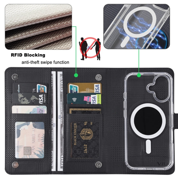 For Samsung Galaxy S24 Ultra 5G ViLi GHA-C Series RFID MagSafe Magnetic Flip Leather Phone Case(Black) - Galaxy S24 Ultra 5G Cases by ViLi | Online Shopping UK | buy2fix