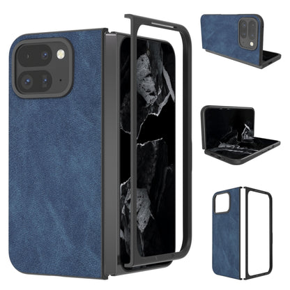 For Google Pixel 9 Pro Fold Black Frame PU Leather Full Coverage Phone Case(Blue) - Google Cases by buy2fix | Online Shopping UK | buy2fix