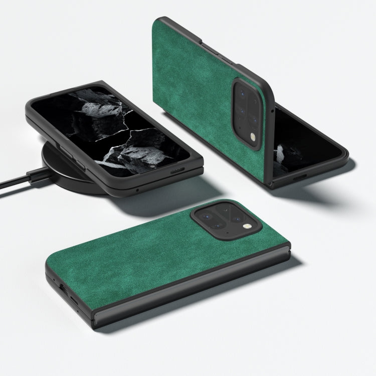 For Google Pixel 9 Pro Fold Black Frame PU Leather Full Coverage Phone Case(Green) - Google Cases by buy2fix | Online Shopping UK | buy2fix