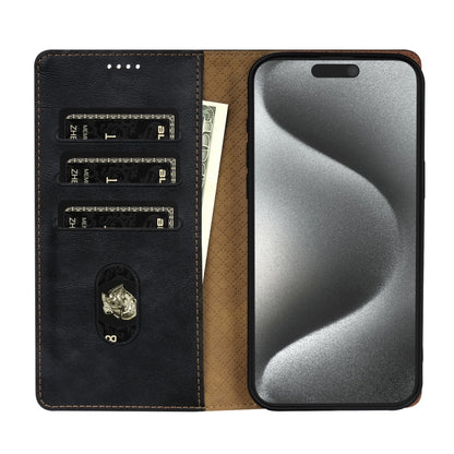 For iPhone SE 2024 N.BEKUS CSJ-P1 Solid Color Leather Phone Case(Black) - More iPhone Cases by N.BEKUS | Online Shopping UK | buy2fix