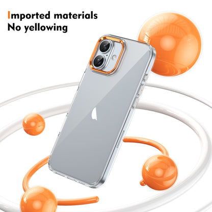 For iPhone 16 Plus Ice Feel HD Transparent PC Full Coverage Phone Case(Orange) - iPhone 16 Plus Cases by buy2fix | Online Shopping UK | buy2fix