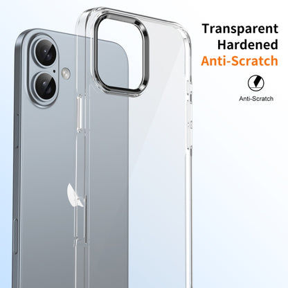 For iPhone 16 Plus Ice Feel HD Transparent PC Full Coverage Phone Case(Black) - iPhone 16 Plus Cases by buy2fix | Online Shopping UK | buy2fix