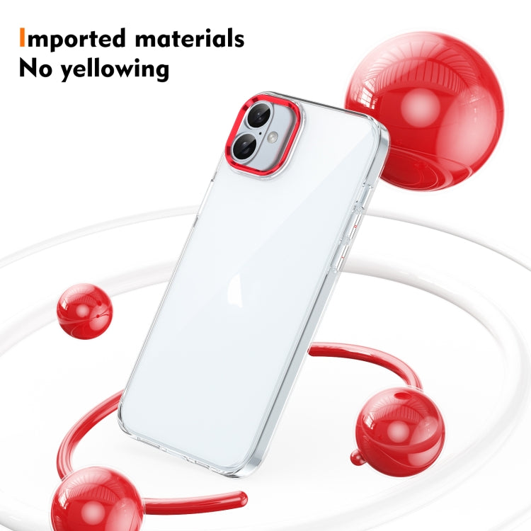 For iPhone 16 Plus Ice Feel HD Transparent PC Full Coverage Phone Case(Red) - iPhone 16 Plus Cases by buy2fix | Online Shopping UK | buy2fix