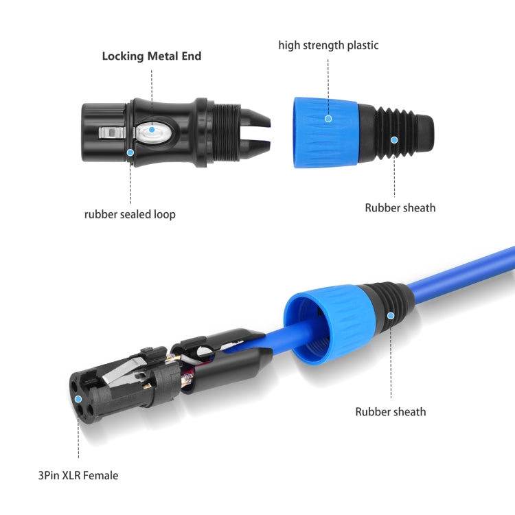 JC1015 XLR 3pin Male to Female Audio Cable, Length:3m(Red) - Microphone Audio Cable & Connector by buy2fix | Online Shopping UK | buy2fix