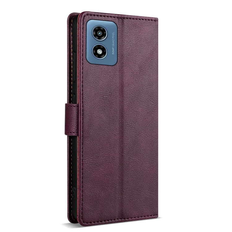 For Motorola Moto G Play 2024 N.BEKUS CSJ-P1 Solid Color Leather Phone Case(Wine Red) - Motorola Cases by N.BEKUS | Online Shopping UK | buy2fix