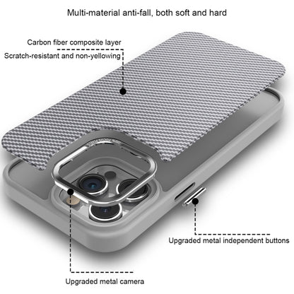 For iPhone 15 Carbon Fiber Texture MagSafe Magnetic Shockproof Phone Case(Grey) - iPhone 15 Cases by buy2fix | Online Shopping UK | buy2fix