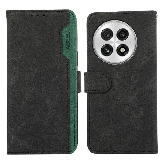 For OnePlus 13 ABEEL Color Block Magnetic RFID Leather Phone Case(Black-Green) - OnePlus Cases by buy2fix | Online Shopping UK | buy2fix