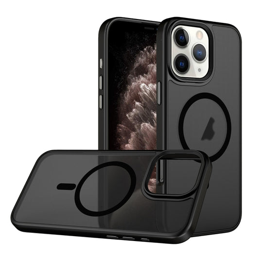 For iPhone 11 Pro Skin Feel Frosted MagSafe Magnetic Phone Case(Transparent Black) - iPhone 11 Pro Cases by buy2fix | Online Shopping UK | buy2fix