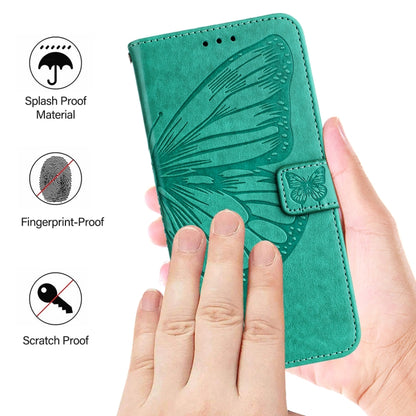 For Redmi K70 Ultra 5G Global Embossed Butterfly Leather Phone Case(Green) - Xiaomi Cases by buy2fix | Online Shopping UK | buy2fix