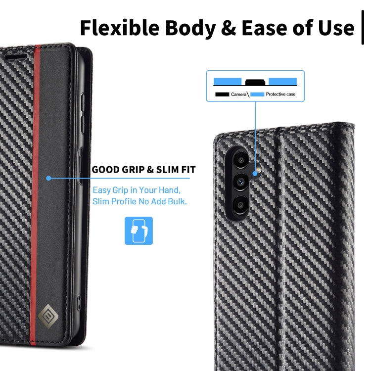 For Samsung Galaxy S24 FE 5G LC.IMEEKE Carbon Fiber Leather Phone Case(Vertical Black) - Galaxy S24 FE 5G Cases by LC.IMEEKE | Online Shopping UK | buy2fix