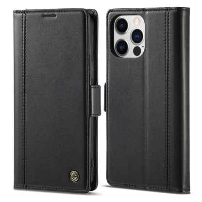 For iPhone 16 Pro Max LC.IMEEKE Skin-friendly Card Slots Leather Phone Case(Black) - iPhone 16 Pro Max Cases by LC.IMEEKE | Online Shopping UK | buy2fix