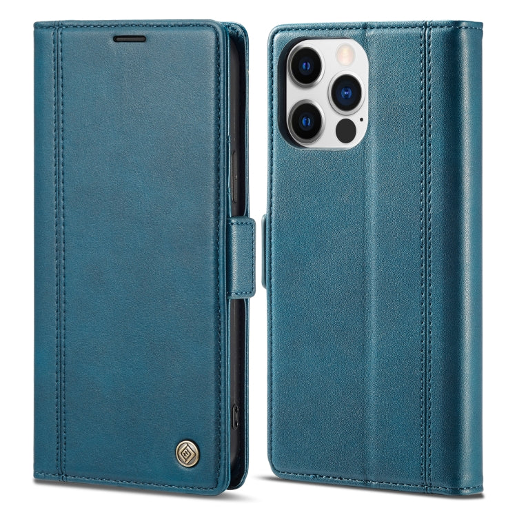 For iPhone 16 Pro Max LC.IMEEKE Skin-friendly Card Slots Leather Phone Case(Blue) - iPhone 16 Pro Max Cases by LC.IMEEKE | Online Shopping UK | buy2fix