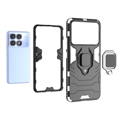 For Redmi K70 Ultra Global Shockproof PC + TPU Holder Phone Case(Black) - Xiaomi Cases by buy2fix | Online Shopping UK | buy2fix