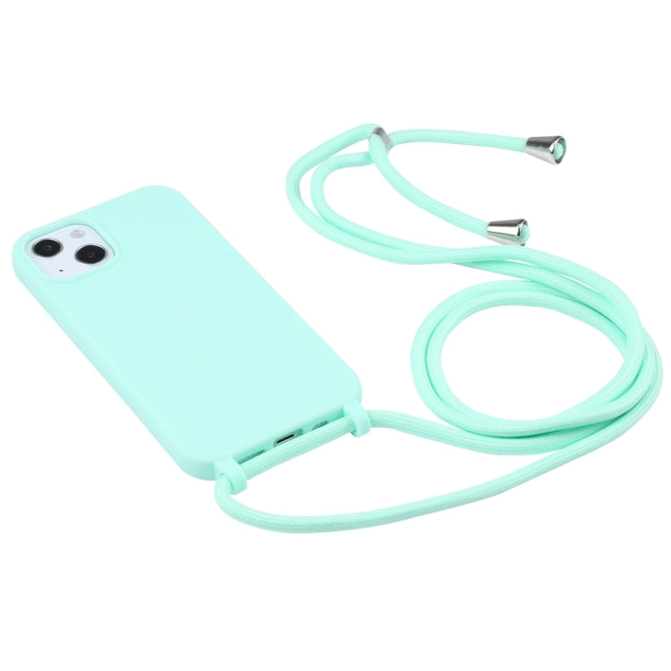 For iPhone 16 Plus Candy Colors TPU Protective Phone Case with Lanyard(Mint Green) - iPhone 16 Plus Cases by buy2fix | Online Shopping UK | buy2fix