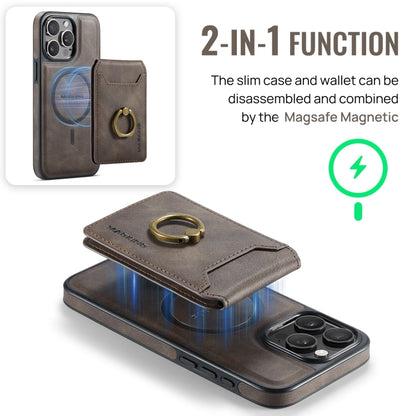 For iPhone 15 Pro Max DG.MING K1 MagSafe Detachable Wallet RFID Back Cover Phone Case(Coffee) - iPhone 15 Pro Max Cases by DG.MING | Online Shopping UK | buy2fix