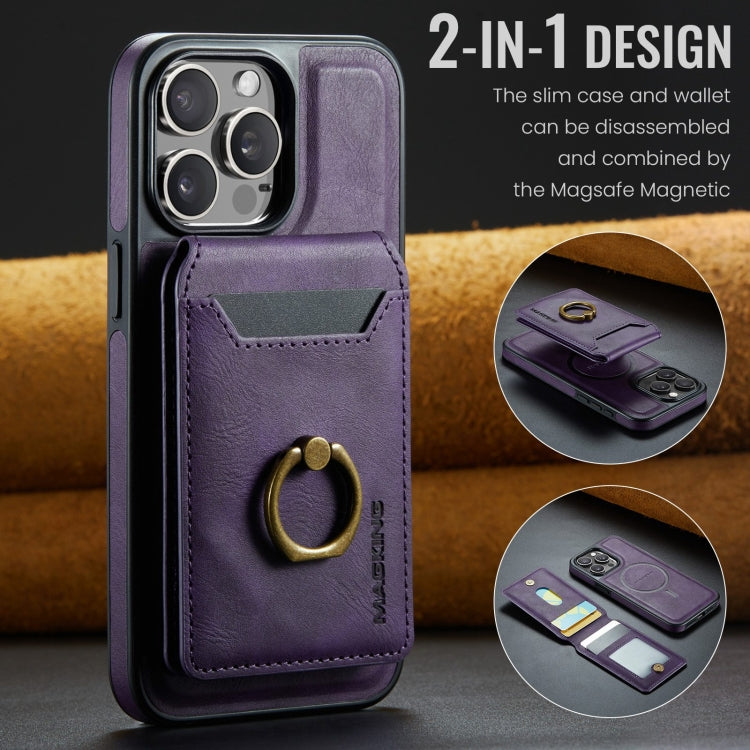 For iPhone 15 Plus DG.MING K1 MagSafe Detachable Wallet RFID Back Cover Phone Case(Purple) - iPhone 15 Plus Cases by DG.MING | Online Shopping UK | buy2fix