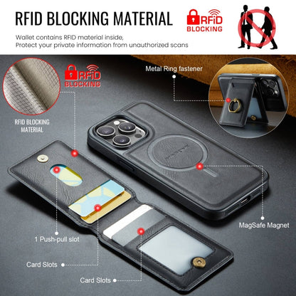 For iPhone 14 Plus DG.MING K1 MagSafe Detachable Wallet RFID Back Cover Phone Case(Black) - iPhone 14 Plus Cases by DG.MING | Online Shopping UK | buy2fix