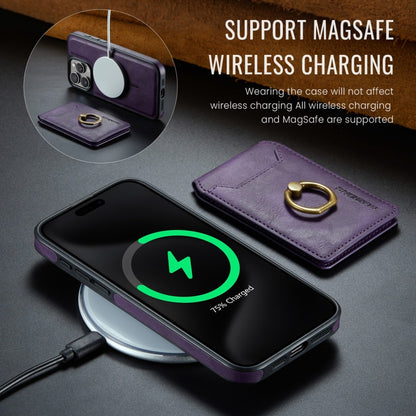 For iPhone 13 DG.MING K1 MagSafe Detachable Wallet RFID Back Cover Phone Case(Purple) - iPhone 13 Cases by DG.MING | Online Shopping UK | buy2fix