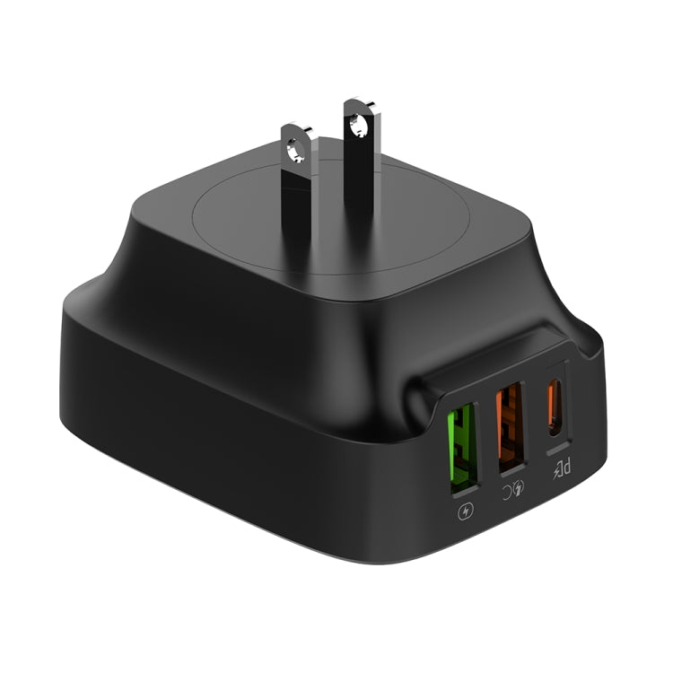 LDNIO Q334 32W Type-C + Dual USB Port Charger with 1m USB-C / Type-C Data Cable, Plug Type:US Plug(Black) - USB Charger by LDNIO | Online Shopping UK | buy2fix