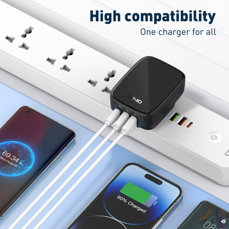 LDNIO Q334 32W Type-C + Dual USB Port Charger with 1m USB-C / Type-C Data Cable, Plug Type:UK Plug(White) - USB Charger by LDNIO | Online Shopping UK | buy2fix